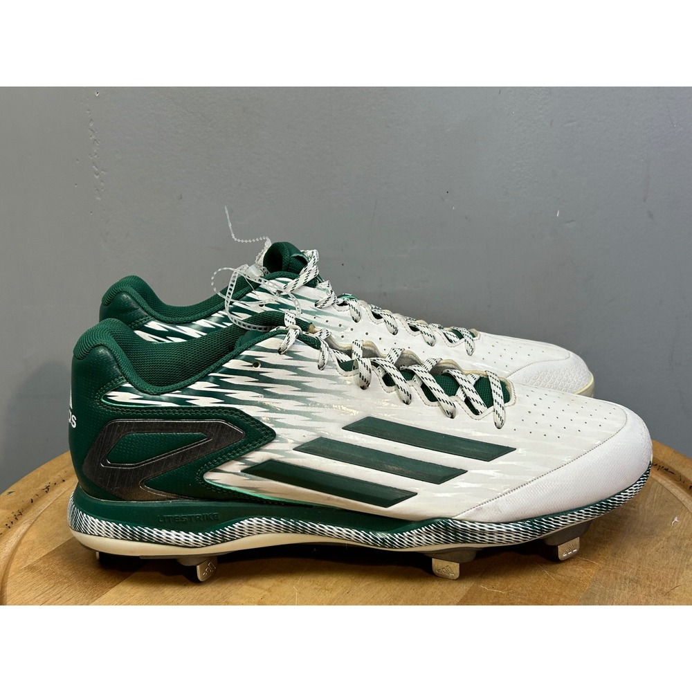 Adidas Baseball Cleats Mens 14 Green Adizero Afterburner 2.0 S84759 Metal Spikes
